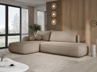 Luxusbetten24 Schlafsofa Designer Sofa Babu Bouclé, mit Stauraum und Schlaffunktion