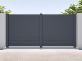 Vente-unique - Stellzaun - H182 x B188,6 - Aluminium - Anthrazit - NAZARIO