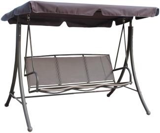 Garden Pleasure Hollywoodschaukel 3-Sitzer grau/schwarz