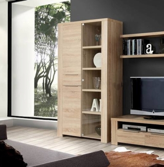 Vitrine Standvitrine Glasvitrine sonoma eiche 110cm