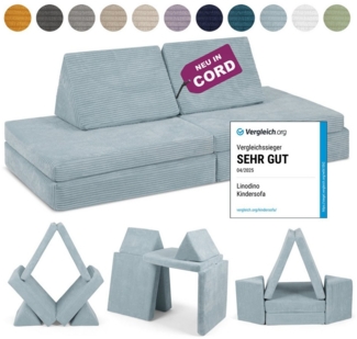 Linodino Kindersofa Spielsofa I aus Schaumstoff Bausteine I Spielcouch für Kinder, 3 Jahre Garantie