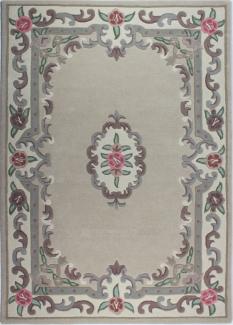 Kadima Design Traditioneller Wollteppich "Beauly" mit Handgeschnitzten Details. Farbe: Braun-Beige, 150x240 cm