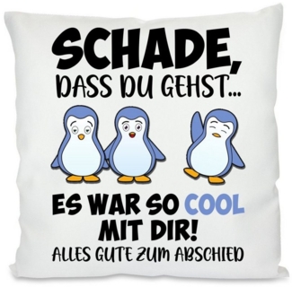 Herzbotschaft Dekokissen Kissen mit einseitigem Motiv Schade, dass Du gehst. Es war so cool, Kissenhülle mit Füllung