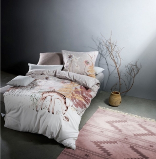 Fleuresse Aspen Biber Bettwäsche 135x200 Rehe Bäume Winter Igel beige 434372-7