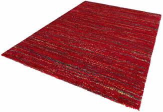 Hochflor Teppich Chic meliert rot - 80x150x3cm