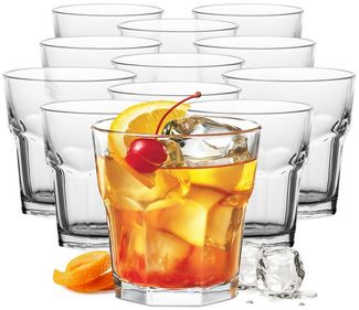 KONZEPT Glas Trinkgläser Set 240ml 6/12 Stk. Wassergläser Stapelbar, 12-tlg, perfekt für den Alltag, Ideal für Cocktails, Saft, Rotwein, Milch
