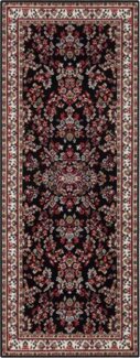 Kurzflor Orient Teppich Zabul - 80x250x0,8cm - schwarz