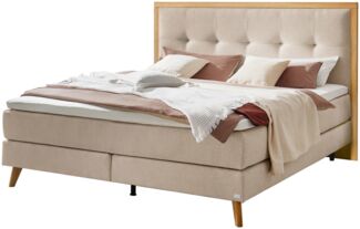 Marisol Boxspringbett braun Eiche MassivholzPolyester/Polyamid/Viskose 206cm x 148cm x 125cm