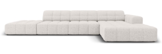 Micadoni Ecksofa Jennifer 5-Sitzer Rechts Chenille Hellgrau