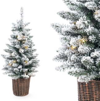 Evergreen Künstlicher Weihnachtsbaum | inkl. Kunstschnee und LEDs | Grün | 90 cm