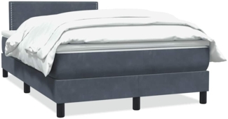 vidaXL Boxspringbett mit Matratze Dunkelgrau 120x210 cm Samt 3316108