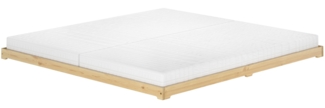 Extra flaches Futonbett 180x200 Kiefer lackiert Ehebett V-60.47K-18Rollrost und Matratze inkl.