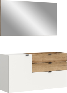 Garderobenkombination B/H/T: 120x194x37 cm in weiß Nachbildung und Evoke Oak Nachbildung