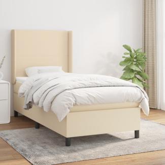 vidaXL Boxspringbett mit Matratze Creme 80x200 cm Stoff, Härtegrad: H2 [3131230]