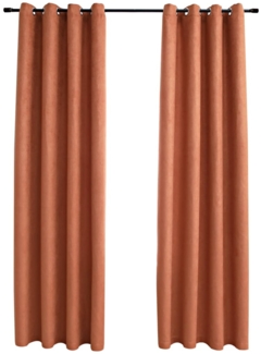 vidaXL Verdunkelungsvorhänge mit Metallösen 2 Stk. Rostbraun 140x245 cm 134472