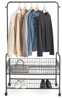 Rollbarer Kleiderständer mit 2 Ablagen 10051376_46