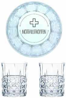 Nachtmann Whiskyglas Gravur Notfalltropfen, Whiskeygläser Set, Gravur, Geschenk, Kristallglas, 345 ml, 2er Set
