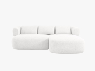 Micadoni 5-Sitzer Ecksofa Jenny Kleine Version Rechts Boucle Now or Never Elfenbein