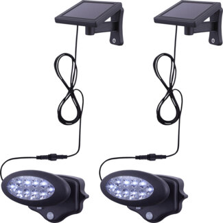 2er Set LED Solar Wandleuchte, Bewegungsmelder, anthrazit