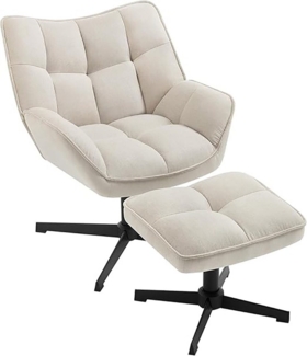 Woltu Relaxsessel (1-St), 360° drehbar, gepolstert, Fernsehsessel, Loungesessel, Leinen