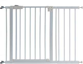 Treppenschutzgitter Absperrgitter weiß ohne Bohren für Sprossen 102-113cm