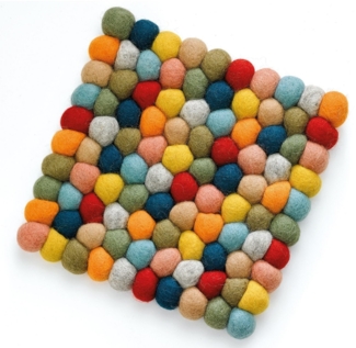 Untersetzer Quadratisch 21x21cm Schafwolle Filz bis 100 Grad Cilio bunt 469929