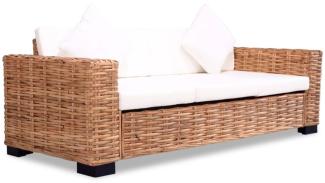 vidaXL 3-Sitzer-Sofa Natürliches Rattan 244419