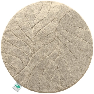 Floordirekt Badematte Maris, ausfranssicher, verschiedene Farben, aus weicher Mikrofaser, Höhe 30 mm, rutschhemmend beschichtet, fusselfrei, Polyester, Rund, 120cm Durchmesser, für Fußbodenheizung geeignet