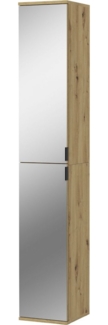 Schuhschrank mit Spiegel Line-Up in Eiche 30 x 193 cm
