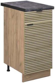 Vicco Küchenunterschrank Eiche Paneel 40 cm , AP Anthrazit, Fame-Line
