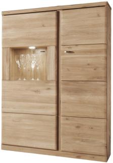 Wohnzimmerschrank Teilmassiv Ianisha 305x210x46 Wohnwand Wildeiche Bianco geölt 20126