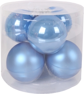 TrendLine Weihnachtskugeln aus Glas Ø 8 cm sky blue 6 Stück