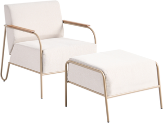 Gartenstuhl NIMIS mit Ottomane Hellbeige