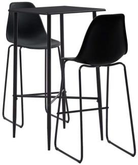 vidaXL 3-tlg. Bar-Set Kunststoff Schwarz 279921