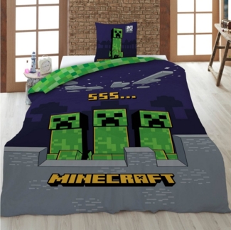AY!Max Kinderbettwäsche Minecraft Wende Bettwäsche Set 2 tlg. 135 x 200 cm 80 x 80cm
