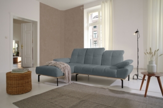 DOMO. collection Ecksofa 100010, Couch in L-Form mit Kopfstützenverstellung und verstellbare Armlehnen, Sofa, Polsterecke, Eckcouch, Polsterganitur 242 x 170 x 87 cm (BxTxH), grau