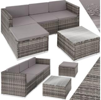 tectake Loungeset Rattan Lounge, (Set, 5-tlg), für 3 bis 4 Personen