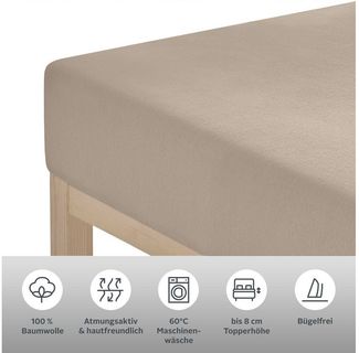 OTTO home Spannbettlaken PHYSALIS Comfort, Jersey, Gummizug: rundum, (1 Stück), Baumwolle 150 g/m², Matratzen bis 20 cm Höhe, Bettlaken, Spannbetttuch