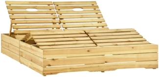 vidaXL Doppel-Sonnenliege mit Grünen Auflagen Kiefer Imprägniert 3065989