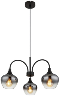 GLOBO LIGHTING Hängeleuchte MAXY, ohne Leuchtmittel, Hängelampe/Pendelleuchte/Glas rauchfarben/Höhe kürzbar/Esstisch