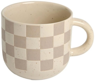 Next Becher Henkeltasse mit Schachbrettmuster, Steingut