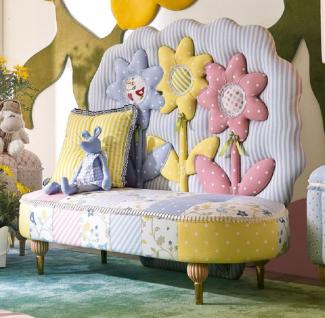 Casa Padrino Luxus Kindersofa Sonnenblumen Bunt - Kinderzimmer Sofa - Kinderzimmer Möbel - Erstklassische Qualität - Made in Italy