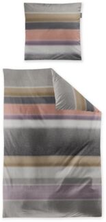 Irisette Feinbiber Bettwäsche Koala 135x200 Streifen braun rost ocker 8617-90