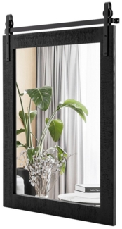 COSTWAY Dekospiegel, mit Holzrahmen und Metallhalterung, 76,5x56cm