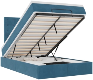 vidaXL Ottoman-Bett mit Matratzen Dunkelblau 120x190 cm Samt 3313605