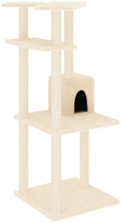 vidaXL Kratzbaum mit Sisal-Kratzsäulen Creme 123 cm 171783