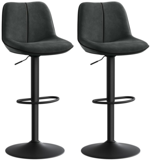VASAGLE Barhocker 2er Set, Barstühle höhenverstellbar, drehbare Küchenhocker, mit ergonomischer Rückenlehne, Samt, für Kücheninsel, Hausbar, modern