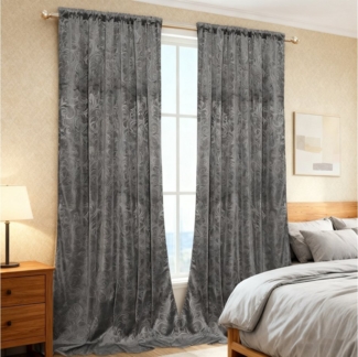 BTTO V&G Gardine Verdunkelungsvorhang (2 St), abdunkelnd, Blickdicht Samt Vorhang