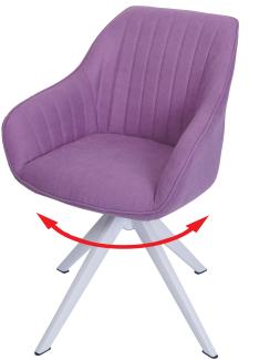 Esszimmerstuhl HWC-K27, Küchenstuhl Stuhl mit Armlehne, drehbar Stoff/Textil ~ lila
