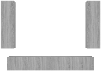 vidaXL 4-tlg. TV-Schrank-Set Grau Sonoma Holzwerkstoff 3114212